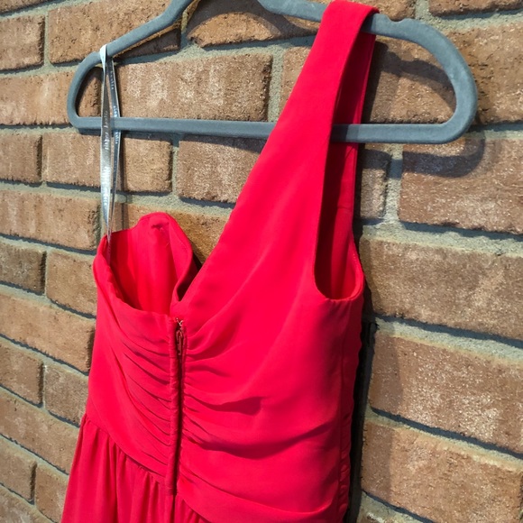 Alfred Angelo knee-length one-shoulder fuschia dress size 6 - Picture 12 of 14